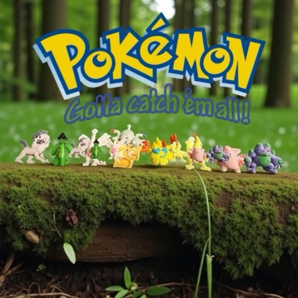 10 Vintage Small Plastic Pokemon Mini Figure Bundle Anime Nintendo Toy TOMY RL